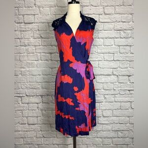 Diane von Furstenberg multicolored wrap dress size 12